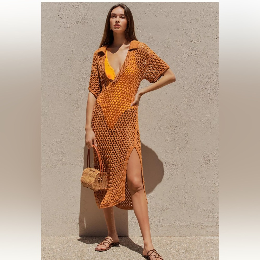 By Anthropologie Open-Stitch Cover-Up Dress